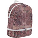 Tea Rose Pink and Brown Abstract Art Color Zip Bottom Backpack View2