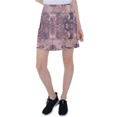 Tea Rose Pink And Brown Abstract Art Color Tennis Skirt