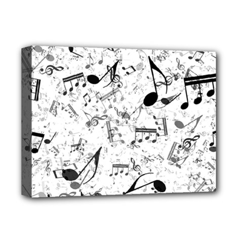 Black And White Music Notes Deluxe Canvas 16  X 12  (stretched) 