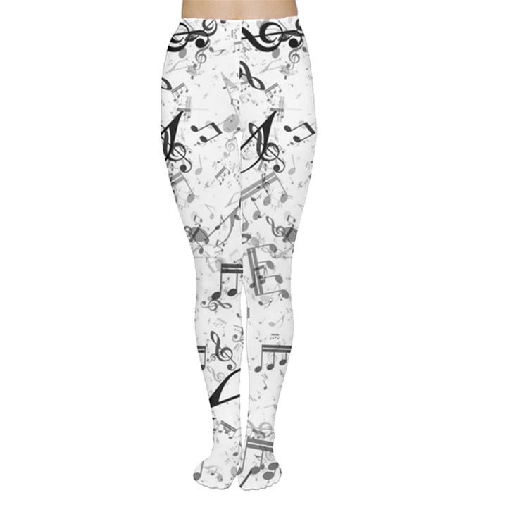 Black and White Music Notes Tights