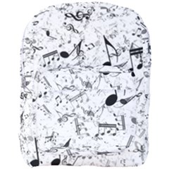 Black And White Music Notes Full Print Backpack