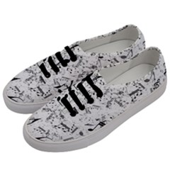 Black And White Music Notes Men s Classic Low Top Sneakers by SpinnyChairDesigns