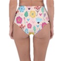 Tekstura-fon-tsvety-berries-flowers-pattern-seamless Reversible High-Waist Bikini Bottoms View2