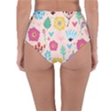 Tekstura-fon-tsvety-berries-flowers-pattern-seamless Reversible High-Waist Bikini Bottoms View4