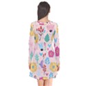 Tekstura-fon-tsvety-berries-flowers-pattern-seamless Long Sleeve V-neck Flare Dress View2