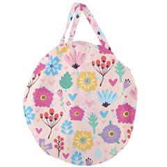 Tekstura-fon-tsvety-berries-flowers-pattern-seamless Giant Round Zipper Tote by Sobalvarro