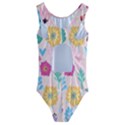 Tekstura-fon-tsvety-berries-flowers-pattern-seamless Kids  Cut-Out Back One Piece Swimsuit View2