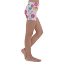 Tekstura-fon-tsvety-berries-flowers-pattern-seamless Kids  Lightweight Velour Yoga Shorts View3