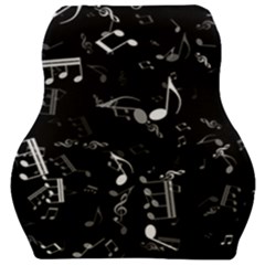 Black And White Music Notes Car Seat Velour Cushion  by SpinnyChairDesigns