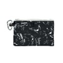 Black and White Music Notes Canvas Cosmetic Bag (Small) View1