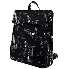 Black And White Music Notes Flap Top Backpack