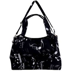 Black And White Music Notes Double Compartment Shoulder Bag