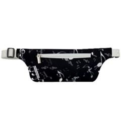 Black And White Music Notes Active Waist Bag by SpinnyChairDesigns