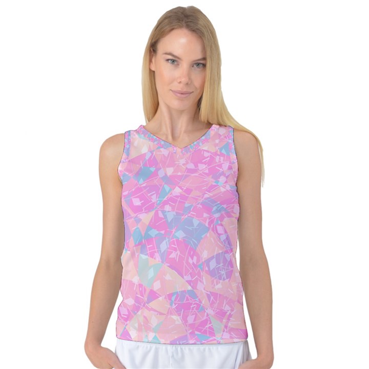 Pink Blue Peach Color Mosaic Women s Basketball Tank Top