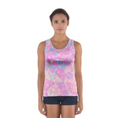 Pink Blue Peach Color Mosaic Sport Tank Top  by SpinnyChairDesigns