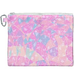 Pink Blue Peach Color Mosaic Canvas Cosmetic Bag (xxxl) by SpinnyChairDesigns