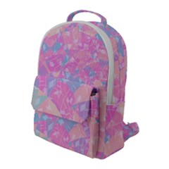 Pink Blue Peach Color Mosaic Flap Pocket Backpack (large) by SpinnyChairDesigns