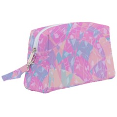 Pink Blue Peach Color Mosaic Wristlet Pouch Bag (large) by SpinnyChairDesigns