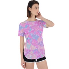 Pink Blue Peach Color Mosaic Perpetual Short Sleeve T-shirt