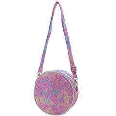 Pink Blue Peach Color Mosaic Crossbody Circle Bag by SpinnyChairDesigns