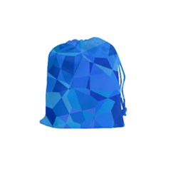 Electric Blue Geometric Pattern Drawstring Pouch (medium)