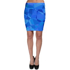 Electric Blue Geometric Pattern Bodycon Skirt by SpinnyChairDesigns