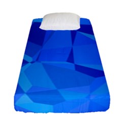 Electric Blue Geometric Pattern Fitted Sheet (single Size) by SpinnyChairDesigns