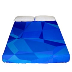 Electric Blue Geometric Pattern Fitted Sheet (king Size) by SpinnyChairDesigns