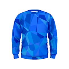 Electric Blue Geometric Pattern Kids  Sweatshirt by SpinnyChairDesigns