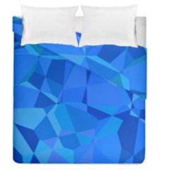 Electric Blue Geometric Pattern Duvet Cover Double Side (queen Size) by SpinnyChairDesigns