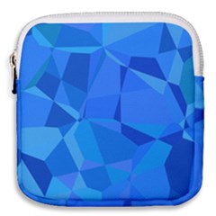 Electric Blue Geometric Pattern Mini Square Pouch by SpinnyChairDesigns