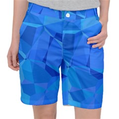 Electric Blue Geometric Pattern Pocket Shorts by SpinnyChairDesigns