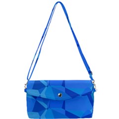 Electric Blue Geometric Pattern Removable Strap Clutch Bag by SpinnyChairDesigns