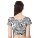 Zebra Print Stripes Short Sleeve Crop Top View2