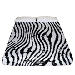 Zebra Print Stripes Fitted Sheet (queen Size) by SpinnyChairDesigns