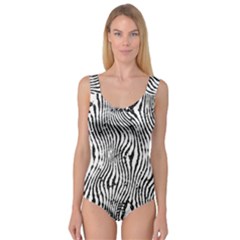 Zebra Print Stripes Princess Tank Leotard  by SpinnyChairDesigns