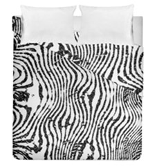 Zebra Print Stripes Duvet Cover Double Side (queen Size) by SpinnyChairDesigns