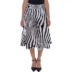 Zebra Print Stripes Perfect Length Midi Skirt by SpinnyChairDesigns