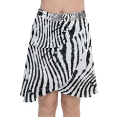 Zebra Print Stripes Chiffon Wrap Front Skirt by SpinnyChairDesigns