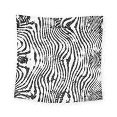 Zebra Print Stripes Square Tapestry (small) by SpinnyChairDesigns