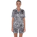 Zebra Print Stripes Satin Short Sleeve Pyjamas Set View1