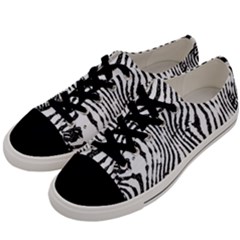 Zebra Print Stripes Men s Low Top Canvas Sneakers by SpinnyChairDesigns