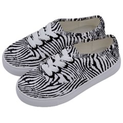 Zebra Print Stripes Kids  Classic Low Top Sneakers by SpinnyChairDesigns