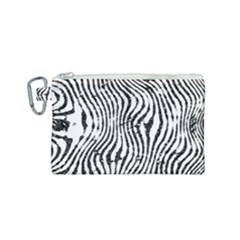 Zebra Print Stripes Canvas Cosmetic Bag (small) by SpinnyChairDesigns