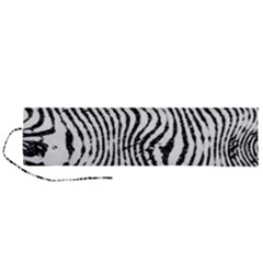 Zebra Print Stripes Roll Up Canvas Pencil Holder (l) by SpinnyChairDesigns