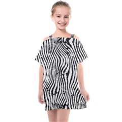 Zebra Print Stripes Kids  One Piece Chiffon Dress by SpinnyChairDesigns