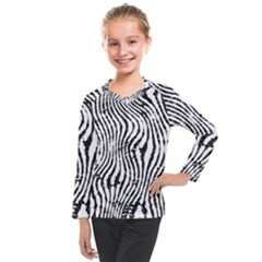 Zebra Print Stripes Kids  Long Mesh Tee