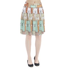 Colorful-baby-bear-cartoon-seamless-pattern Pleated Skirt by Sobalvarro