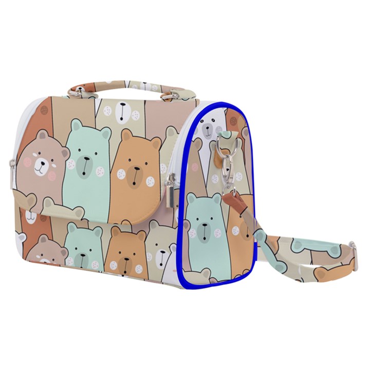 Colorful-baby-bear-cartoon-seamless-pattern Satchel Shoulder Bag