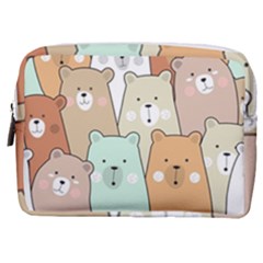 Colorful-baby-bear-cartoon-seamless-pattern Make Up Pouch (medium) by Sobalvarro